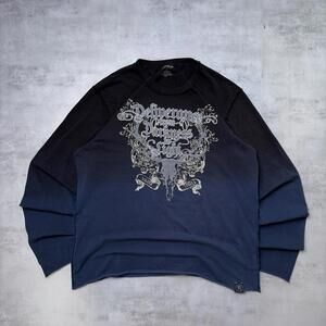 Y2K Express Grunge Gothic Skater Cropped Long Sleeve Shirt